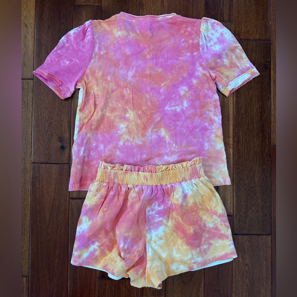 Free the Roses Women’s Tie-Dye Pajama Set - Pink and Orange - Size Small - Picture 6 of 7